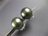 LARGE .24CT DIAMOND & AAA TAHITIAN PEARL 18KT WHITE GOLD 3D CROWN STUD EARRINGS
