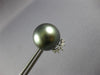 LARGE .24CT DIAMOND & AAA TAHITIAN PEARL 18KT WHITE GOLD 3D CROWN STUD EARRINGS