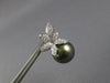 LARGE 1.03CT DIAMOND & AAA TAHITIAN PEARL 18K WHITE GOLD FLOWER HANGING EARRINGS
