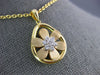 ESTATE .19CT DIAMOND 18KT YELLOW GOLD 3D FLOWER OPEN TEAR DROP PENDANT