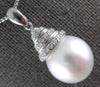 ESTATE .10CT DIAMOND & AAA SOUTH SEA PEARL 14KT WHITE GOLD 3D TEAR DROP PENDANT