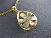 ESTATE .19CT DIAMOND 18KT YELLOW GOLD 3D FLOWER OPEN TEAR DROP PENDANT