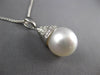 ESTATE .10CT DIAMOND & AAA SOUTH SEA PEARL 14KT WHITE GOLD 3D TEAR DROP PENDANT