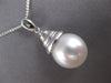 ESTATE .10CT DIAMOND & AAA SOUTH SEA PEARL 14KT WHITE GOLD 3D TEAR DROP PENDANT