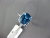 ESTATE 2.59CT DIAMOND & AAA BLUE TOPAZ 14KT WHITE GOLD CUSHION & ROUND FUN RING