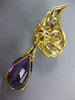 ANTIQUE EXTRA LARGE 22.0CT AAA AMETHYST 14KT YELLOW GOLD 3D PEAR SHAPE EARRINGS
