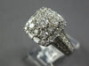 LARGE 2.08CT DIAMOND 14K WHITE GOLD ROUND & BAGUETTE SQUARE HALO ENGAGEMENT RING