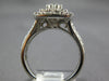 LARGE 2.08CT DIAMOND 14K WHITE GOLD ROUND & BAGUETTE SQUARE HALO ENGAGEMENT RING