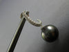 ESTATE .48CT DIAMOND & AAA TAHITIAN PEARL 18K WHITE GOLD SWIRL HANGING EARRINGS