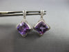 ESTATE 4.25CT DIAMOND & AAA AMETHYST 14K WHITE GOLD FLOWER STAR HANGING EARRINGS