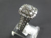 LARGE 2.08CT DIAMOND 14K WHITE GOLD ROUND & BAGUETTE SQUARE HALO ENGAGEMENT RING