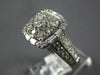 LARGE 2.08CT DIAMOND 14K WHITE GOLD ROUND & BAGUETTE SQUARE HALO ENGAGEMENT RING