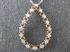 .48CT DIAMOND 14KT WHITE & ROSE GOLD FILIGREE OPEN TEAR DROP LOVE FUN PENDANT