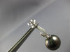 ESTATE .48CT DIAMOND & AAA TAHITIAN PEARL 18K WHITE GOLD SWIRL HANGING EARRINGS