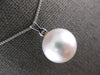 LARGE .12CT DIAMOND & AAA SOUTH SEA PEARL 18KT WHITE GOLD 3D SOLITAIRE PENDANT