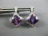 ESTATE 4.25CT DIAMOND & AAA AMETHYST 14K WHITE GOLD FLOWER STAR HANGING EARRINGS