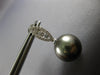 ESTATE .45CT DIAMOND & AAA TAHITIAN PEARL 18K WHITE GOLD LEAF HANGING EARRINGS
