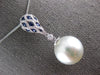 .64CT DIAMOND & AAA SAPPHIRE & SOUTH SEA PEARL 18KT WHITE GOLD TEAR DROP PENDANT