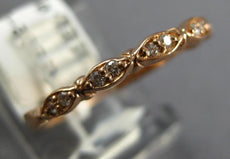 ESTATE .09CT DIAMOND 14KT ROSE GOLD 2MM MARQUISE SHAPE FILIGREE ANNIVERSARY RING