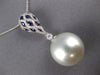 .64CT DIAMOND & AAA SAPPHIRE & SOUTH SEA PEARL 18KT WHITE GOLD TEAR DROP PENDANT