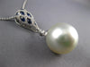 .64CT DIAMOND & AAA SAPPHIRE & SOUTH SEA PEARL 18KT WHITE GOLD TEAR DROP PENDANT