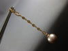 LONG .58CT DIAMOND & AAA PINK SOUTH SEA PEARL 18KT ROSE GOLD 3D HANGING EARRINGS