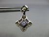 ESTATE 4.25CT DIAMOND & AAA AMETHYST 14K WHITE GOLD FLOWER STAR HANGING EARRINGS