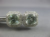 LARGE 4.22CT DIAMOND & AAA GREEN AMETHYST 14KT WHITE GOLD OCTAGON STUD EARRINGS