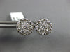 ESTATE LARGE .93CT DIAMOND 14KT WHITE GOLD 3D CLUSTER FLOWER STUD EARRINGS #3060