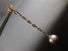 LONG .58CT DIAMOND & AAA PINK SOUTH SEA PEARL 18KT ROSE GOLD 3D HANGING EARRINGS