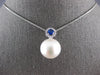 .48CT DIAMOND & AAA SAPPHIRE & SOUTH SEA PEARL 14KT WHITE GOLD 3D ROUND PENDANT
