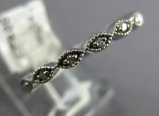 ESTATE .07CT DIAMOND 14K WHITE GOLD 2MM MARQUISE SHAPE FILIGREE ANNIVERSARY RING