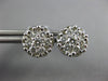 ESTATE LARGE .93CT DIAMOND 14KT WHITE GOLD 3D CLUSTER FLOWER STUD EARRINGS #3060