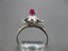 ESTATE .40CT AAA RUBY 14K WHITE GOLD FLOWER FILIGREE SOLITAIRE FUN RING #26928