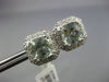 LARGE 4.22CT DIAMOND & AAA GREEN AMETHYST 14KT WHITE GOLD OCTAGON STUD EARRINGS