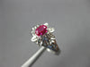 ESTATE .40CT AAA RUBY 14K WHITE GOLD FLOWER FILIGREE SOLITAIRE FUN RING #26928