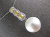 1.19CT WHITE & CANARY DIAMOND & SOUTH SEA PEARL 18KT 2 TONE GOLD SQUARE PENDANT