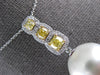 1.19CT WHITE & CANARY DIAMOND & SOUTH SEA PEARL 18KT 2 TONE GOLD SQUARE PENDANT
