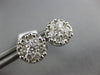 ESTATE LARGE .93CT DIAMOND 14KT WHITE GOLD 3D CLUSTER FLOWER STUD EARRINGS #3060