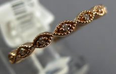 ESTATE .07CT DIAMOND 14K ROSE GOLD 2MM MARQUISE SHAPE FILIGREE ANNIVERSARY RING