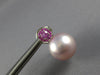 .85CT AAA PINK SAPPHIRE & PINK SOUTH SEA PEARL 18K WHITE GOLD CLIP ON EARRINGS