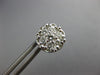 ESTATE LARGE .93CT DIAMOND 14KT WHITE GOLD 3D CLUSTER FLOWER STUD EARRINGS #3060