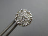 ESTATE LARGE .93CT DIAMOND 14KT WHITE GOLD 3D CLUSTER FLOWER STUD EARRINGS #3060