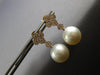 .77CT DIAMOND & AAA SOUTH SEA PEARL 18K ROSE GOLD 4 LEAF CLOVER HANGING EARRINGS