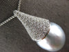 EXTRA LARGE .89CT DIAMOND & AAA SOUTH SEA PEARL 18K WHITE GOLD TEAR DROP PENDANT