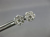 ESTATE 1.15CT DIAMOND 14KT WHITE GOLD 3D CLASSIC CLUSTER STUD EARRINGS