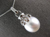 ESTATE LARGE .60CT DIAMOND & AAA SOUTH SEA PEARL 18KT WHITE GOLD FLOWER PENDANT