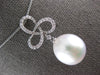 LARGE .36CT DIAMOND AAA SOUTH SEA PEARL 18KT WHITE GOLD LOVE KNOT FLOWER PENDANT