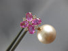 3.38CT DIAMOND & AAA PINK SAPPHIRE & PINK SOUTH SEA PEARL 18K ROSE GOLD EARRINGS