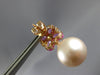 3.38CT DIAMOND & AAA PINK SAPPHIRE & PINK SOUTH SEA PEARL 18K ROSE GOLD EARRINGS